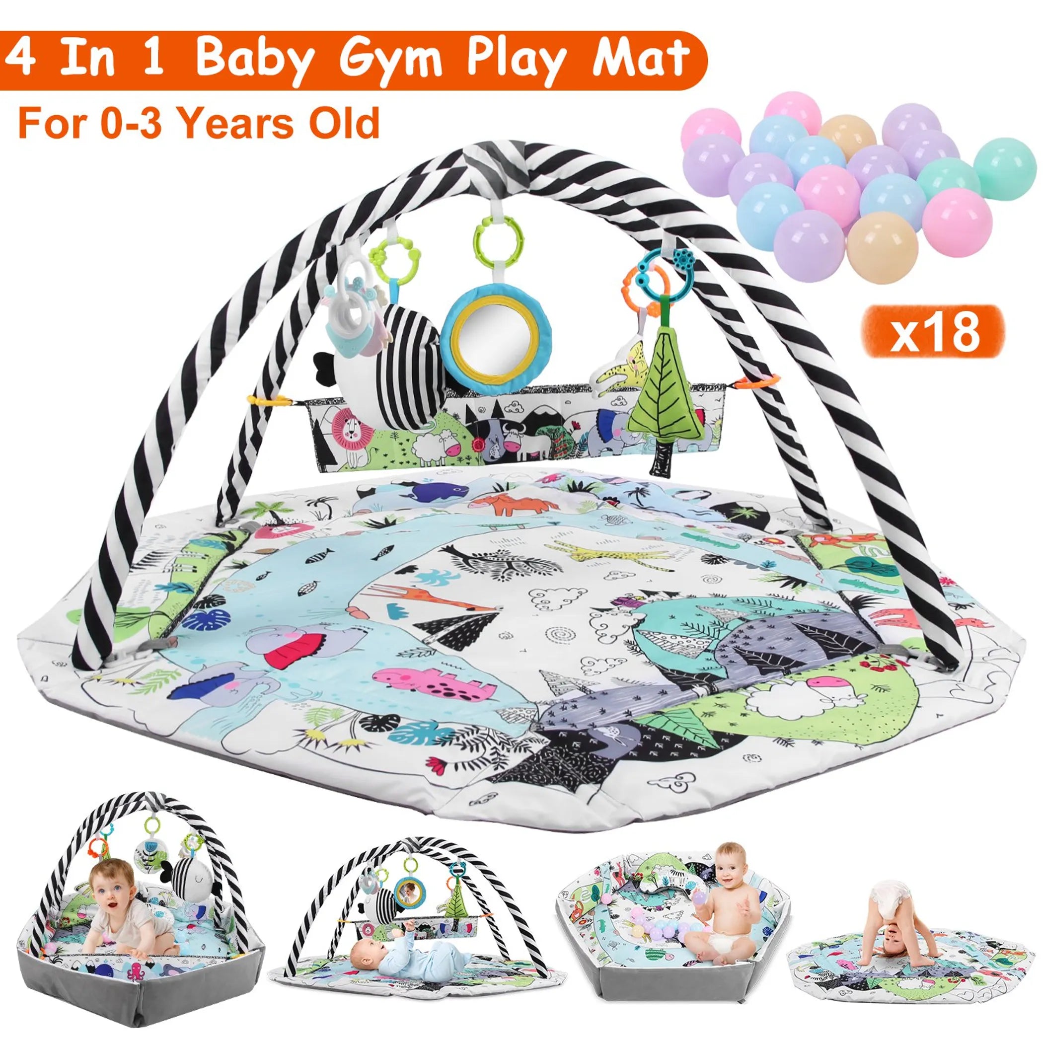 4-in-1 Baby Play Gym & Ball Pit