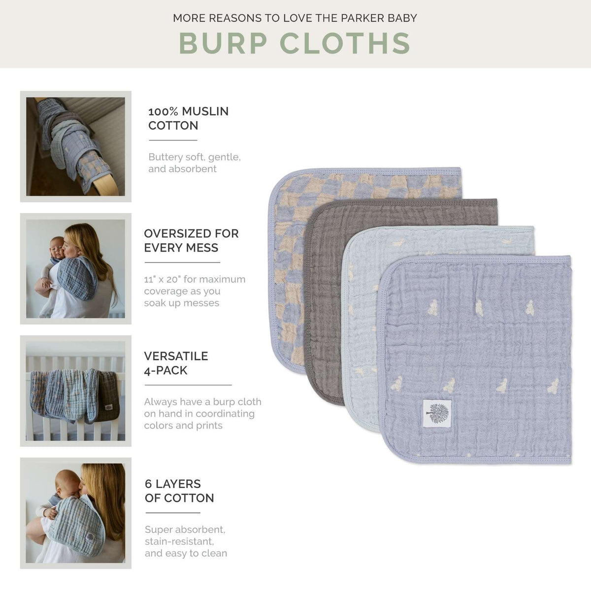Muslin Burp Cloth Set