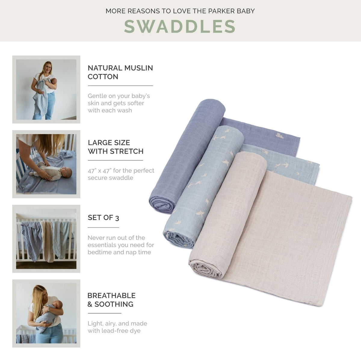 Muslin Swaddle Blanket Set