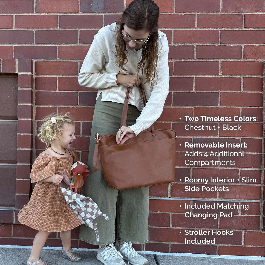Willow Vegan Leather Diaper Tote