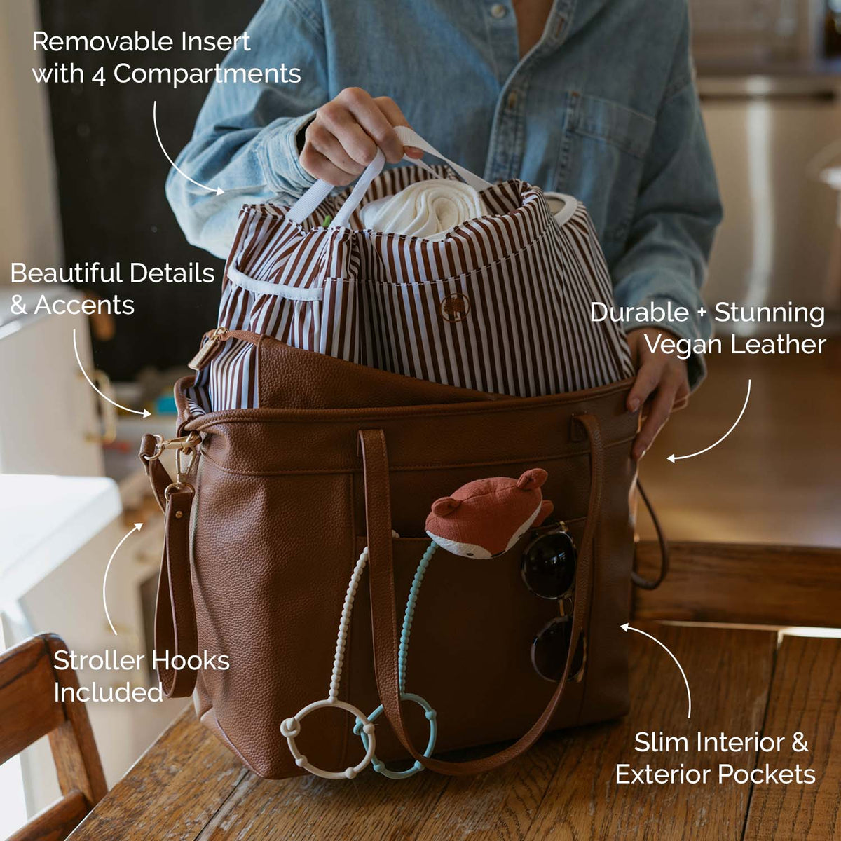 Willow Vegan Leather Diaper Tote